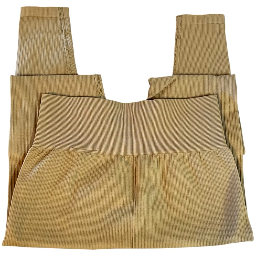 H&M Tan Recycled Polyamide Seamless High Waisted Quick Dry Leggings XSMALL NWT